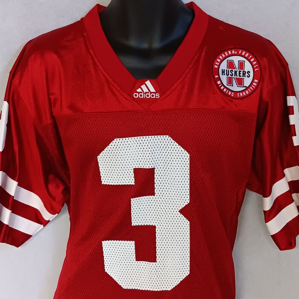 Adidas Nebraska Cornhuskers Football Jersey Men's Small Red New With Tags
